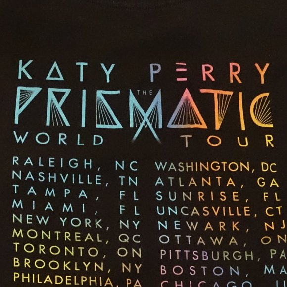 Katy Perry Prismatic World Tour T-Shirt Size Small Black - Picture 3 of 6